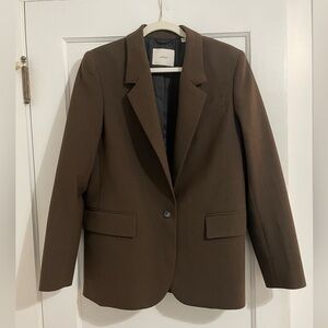 Aritzia Wilfred Generation Blazer in Heather Rich Cocoa